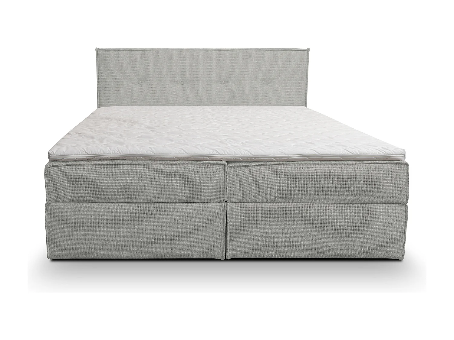 Lit boxspring Calido avec 2 coffres de rangement, lit rembourré Dimensions: 160x200, couleur: gris, tissu structuré