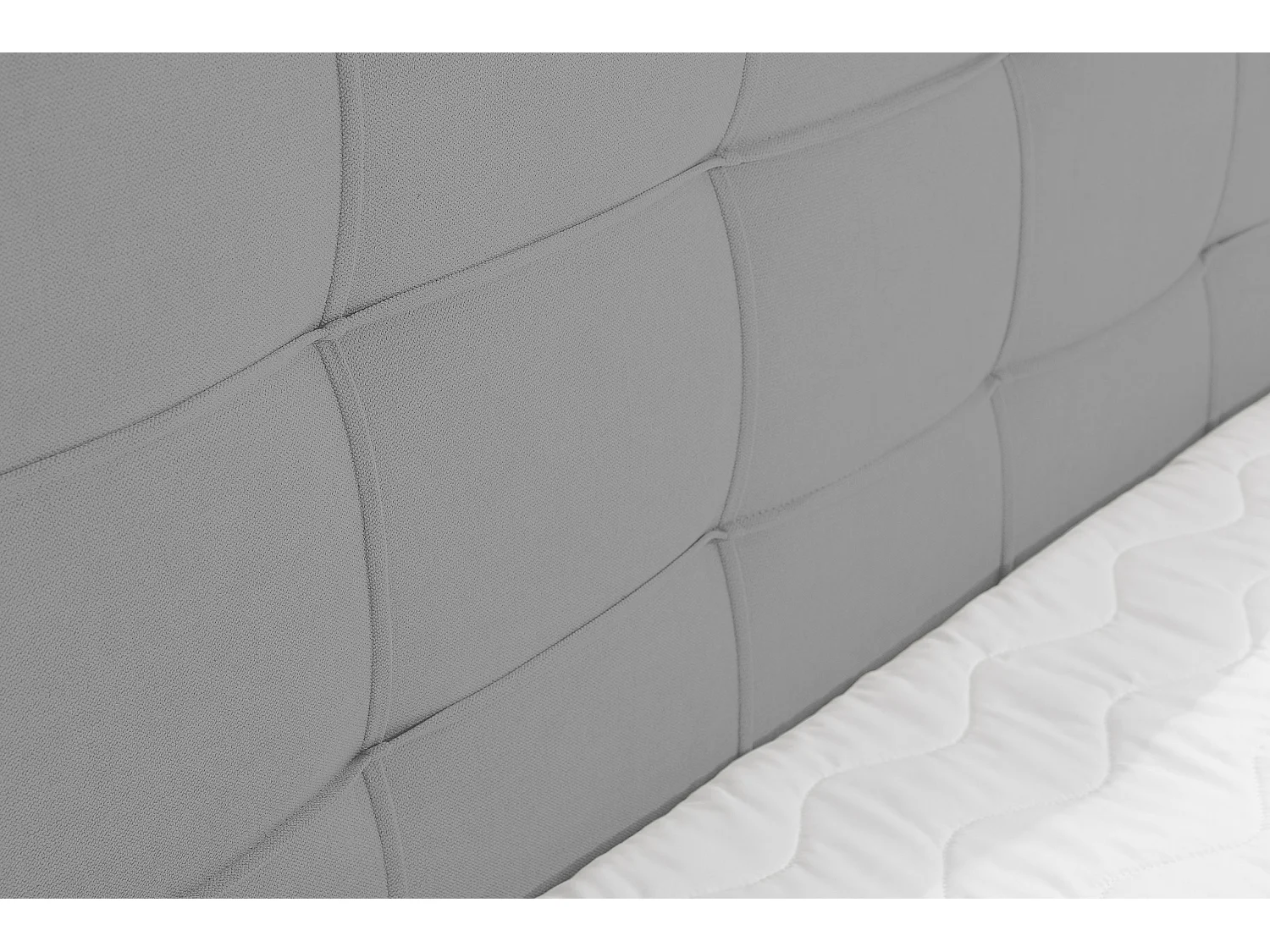 Lit boxspring NATALIE avec 2 coffres de rangement, lit rembourré Dimensions: 140x200, couleur: gris, tissu velours