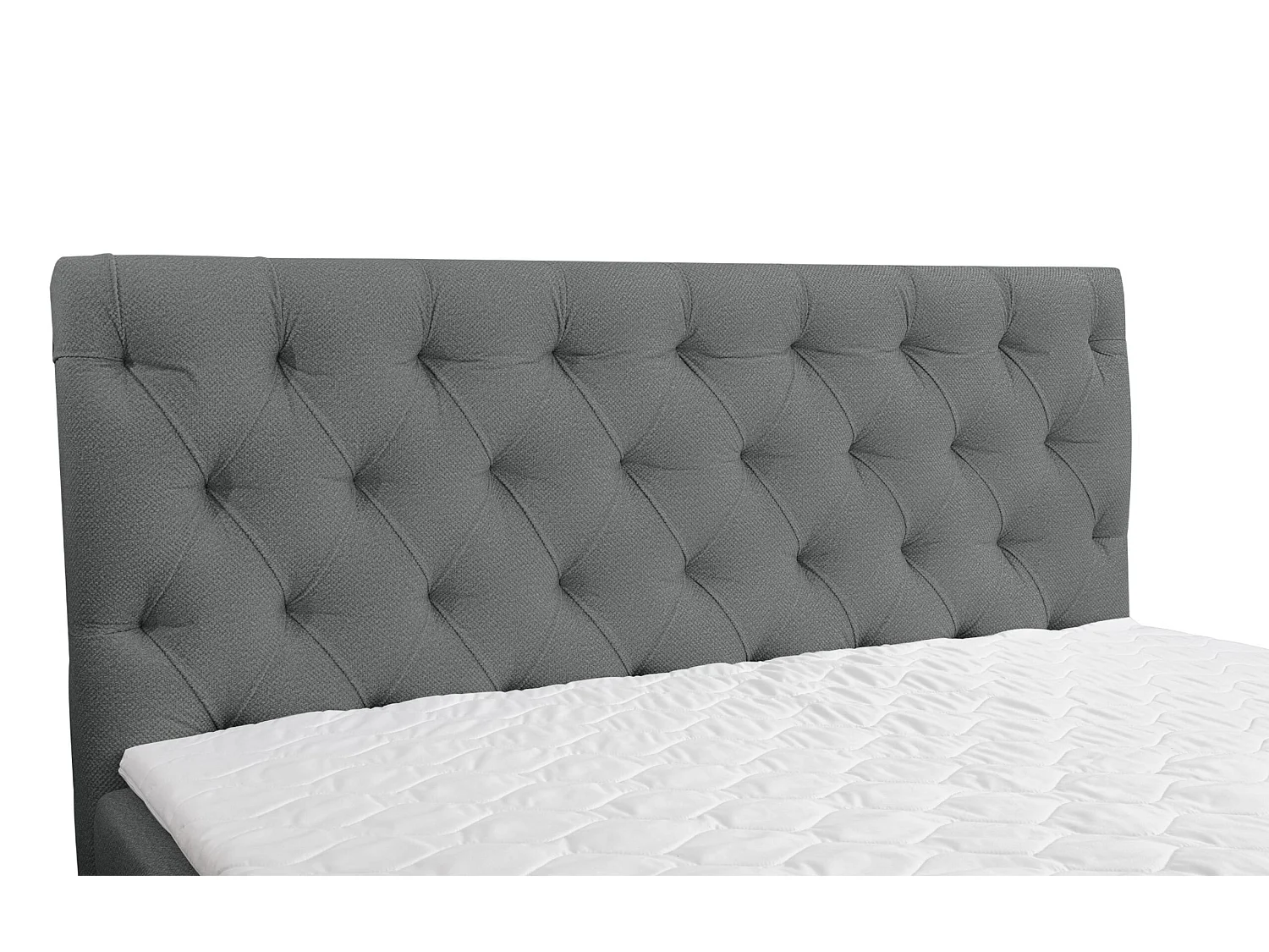 Lit boxspring Calipso avec 2 coffres de rangement, lit rembourré Dimensions: 160x200, couleur: gris, tissu velours