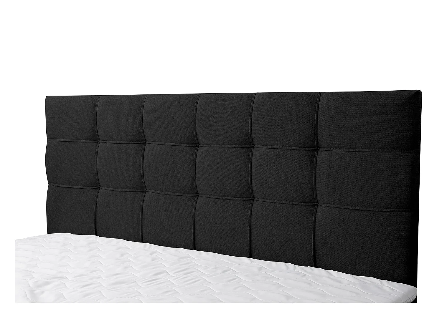 Lit boxspring BOSS, lit rembourré Dimensions : 160 x 200 cm, couleur : noir, tissu velours, lit double avec matelas Bonell H3 et surmatelas inclus