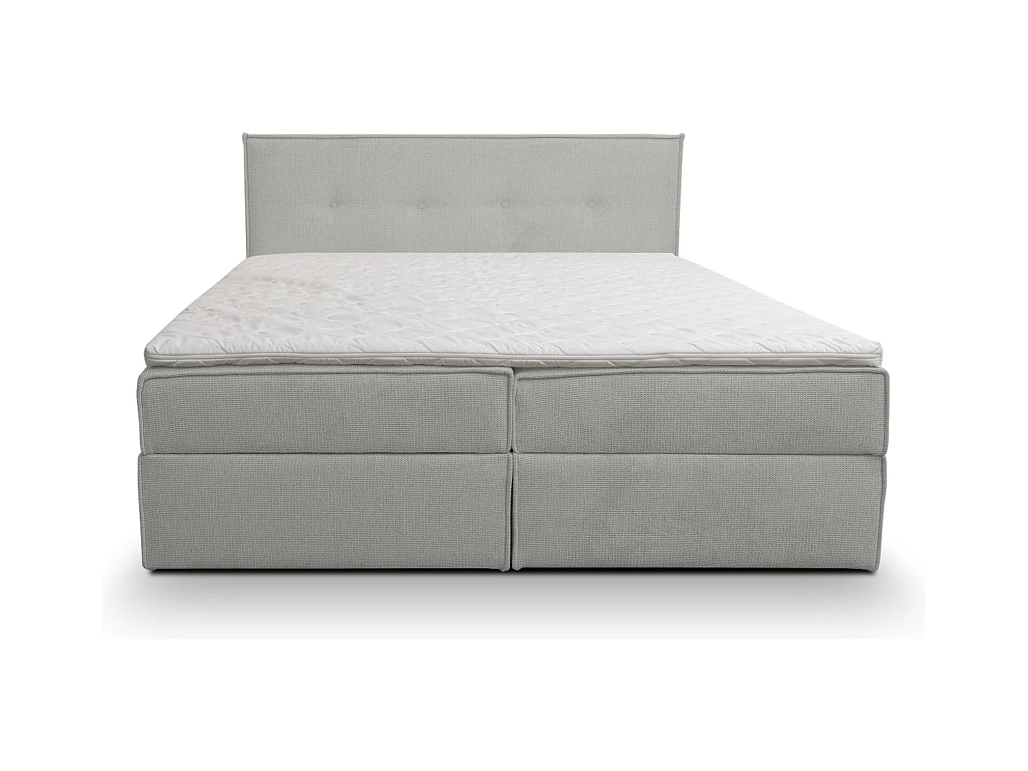 Lit boxspring Calido avec 2 coffres de rangement, lit rembourré Dimensions: 140x200, couleur: gris, tissu structuré