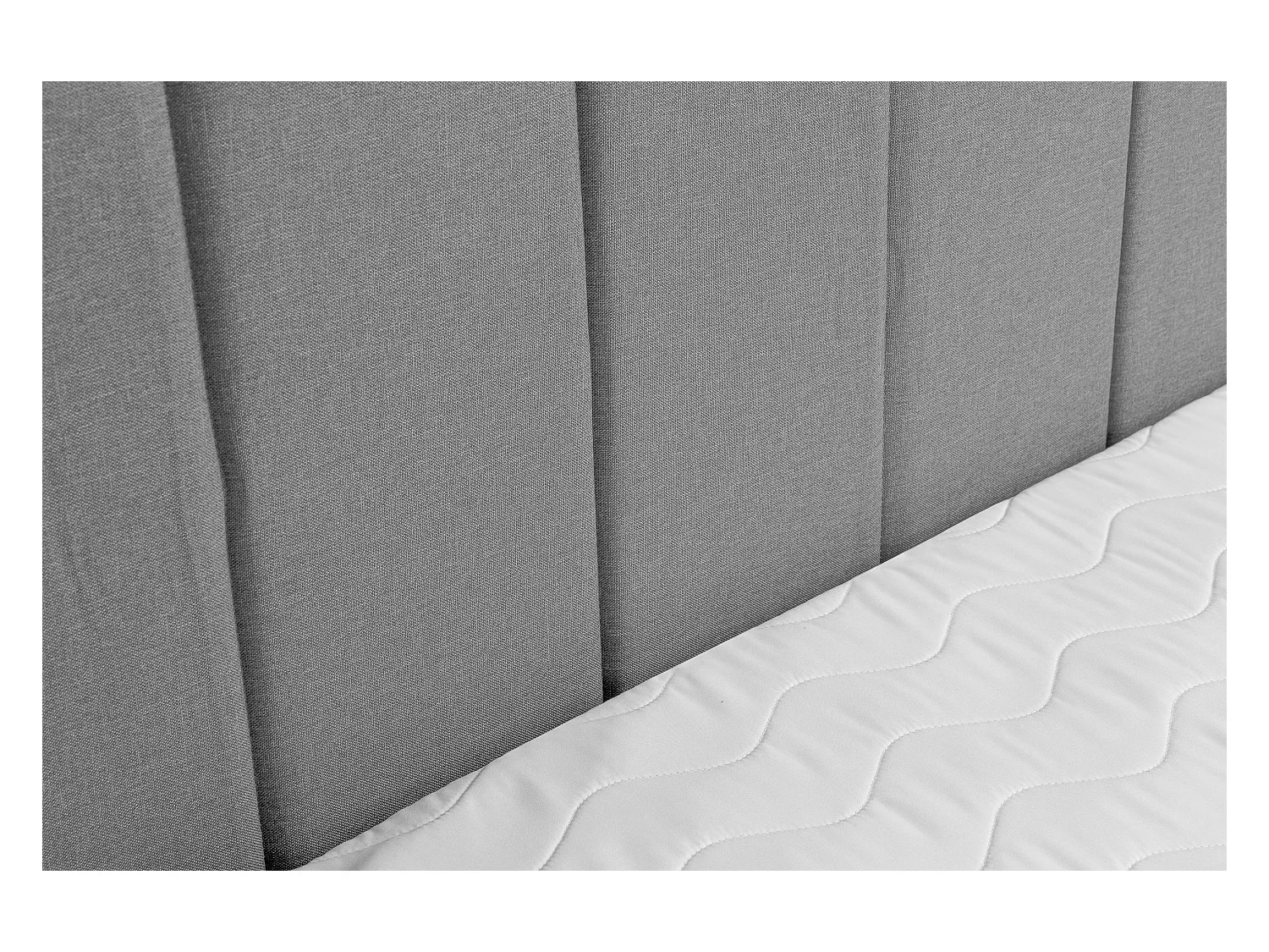 Lit boxspring CLAUDINE avec 2 coffres de rangement, lit rembourré Dimensions: 180x200, couleur: gris, tissu velours