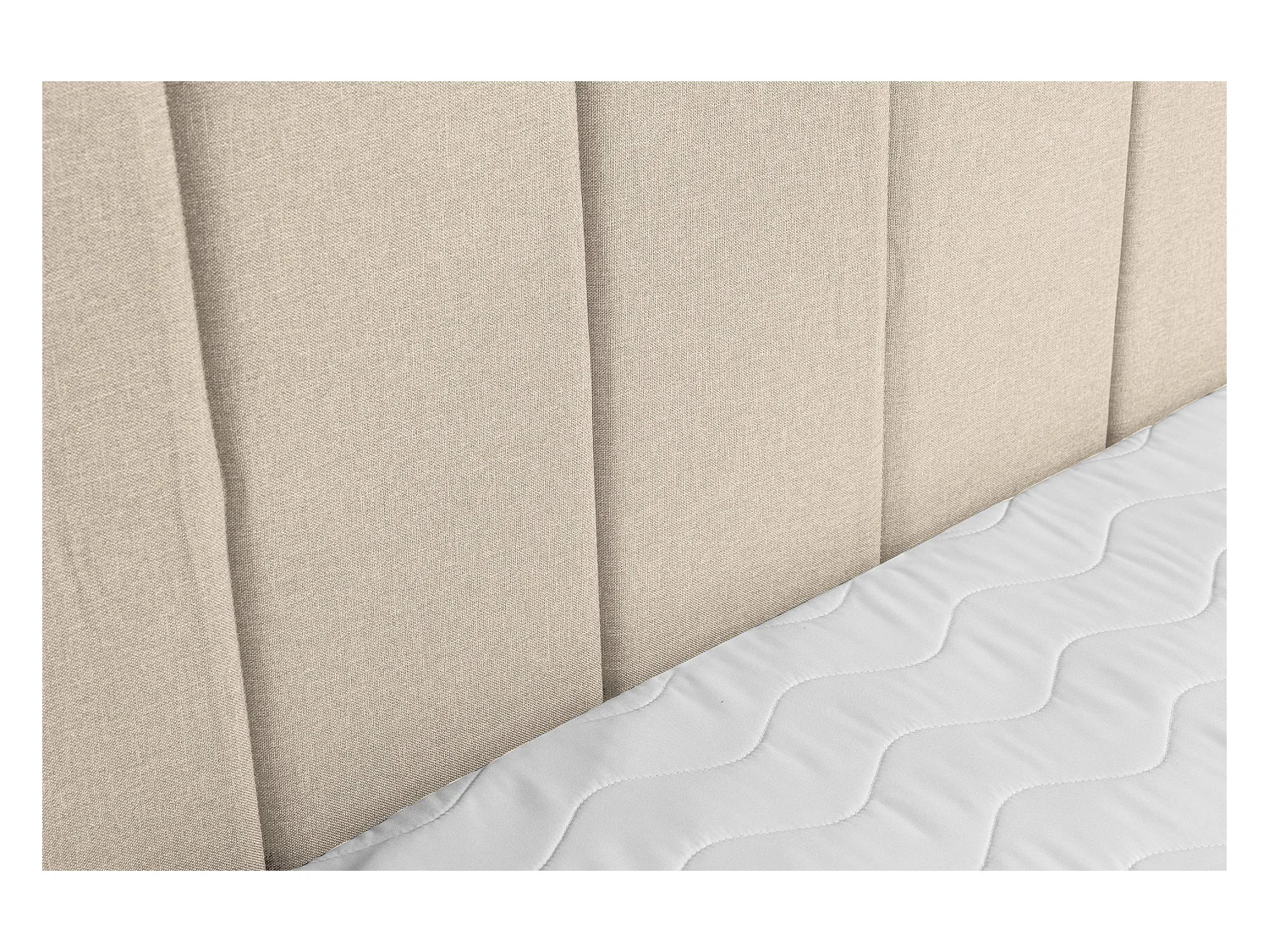 Lit boxspring CLAUDINE avec 2 coffres de rangement, lit rembourré Dimensions: 180x200, couleur: beige, tissu velours