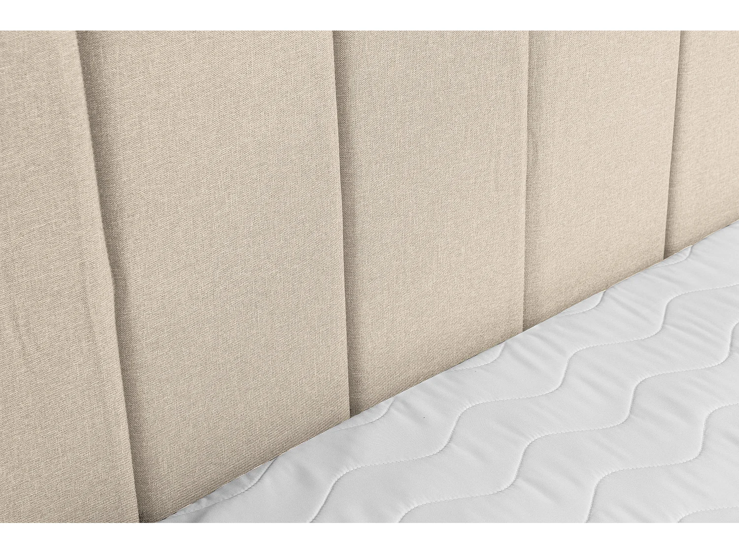 Lit boxspring CLAUDINE avec 2 coffres de rangement, lit rembourré Dimensions: 140x200, couleur: beige, tissu velours