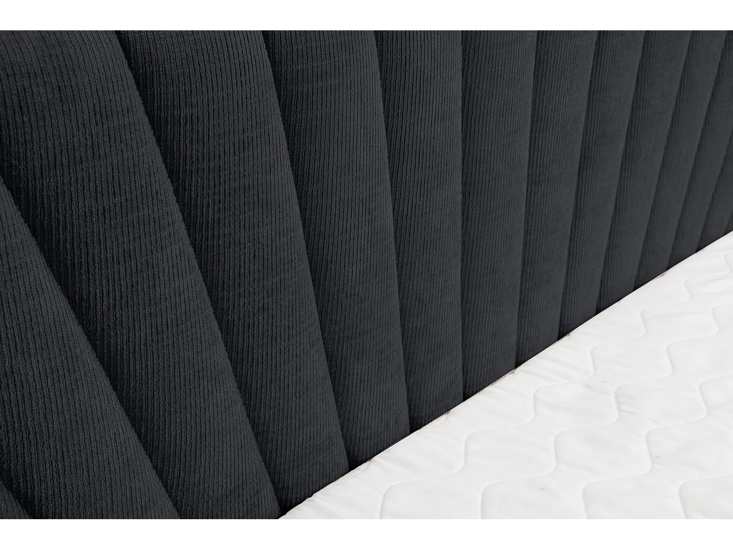 Lit boxspring Cimone avec 2 coffres de rangement, lit rembourré Dimensions: 140x200 cm, couleur: noir, tissu velours