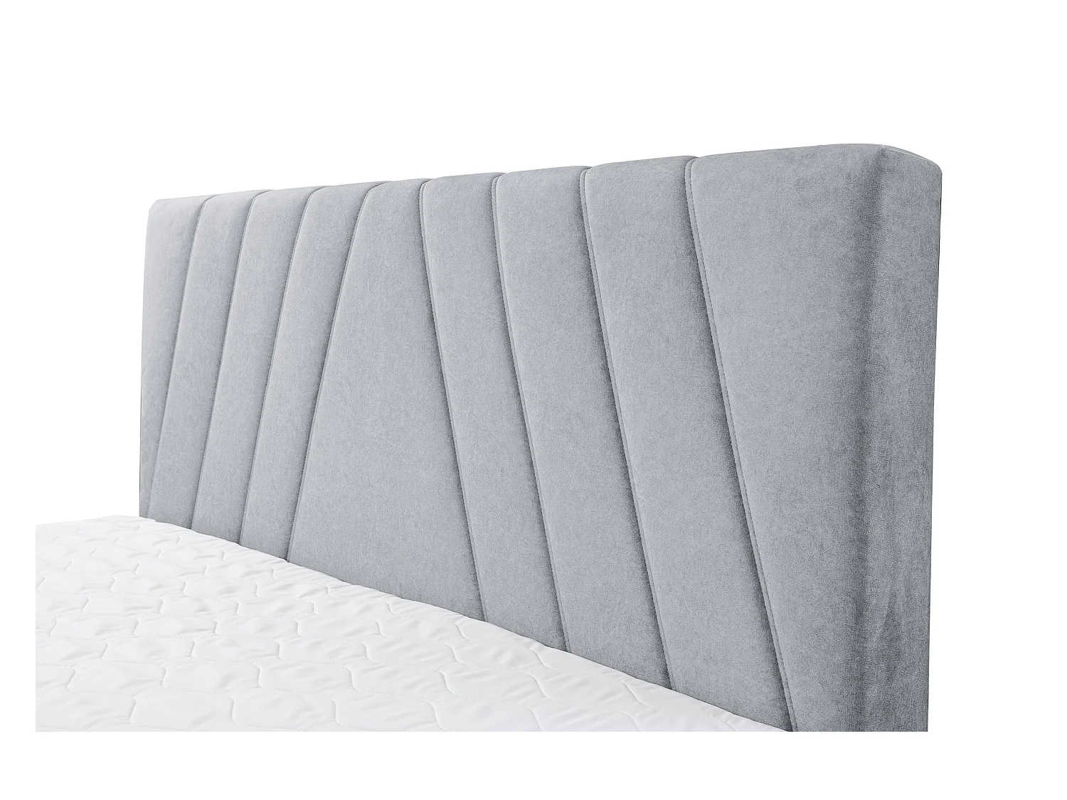 Lit boxspring CAPRI avec 2 coffres de rangement, lit rembourré Dimensions: 140x200 cm, couleur: gris, tissu velours