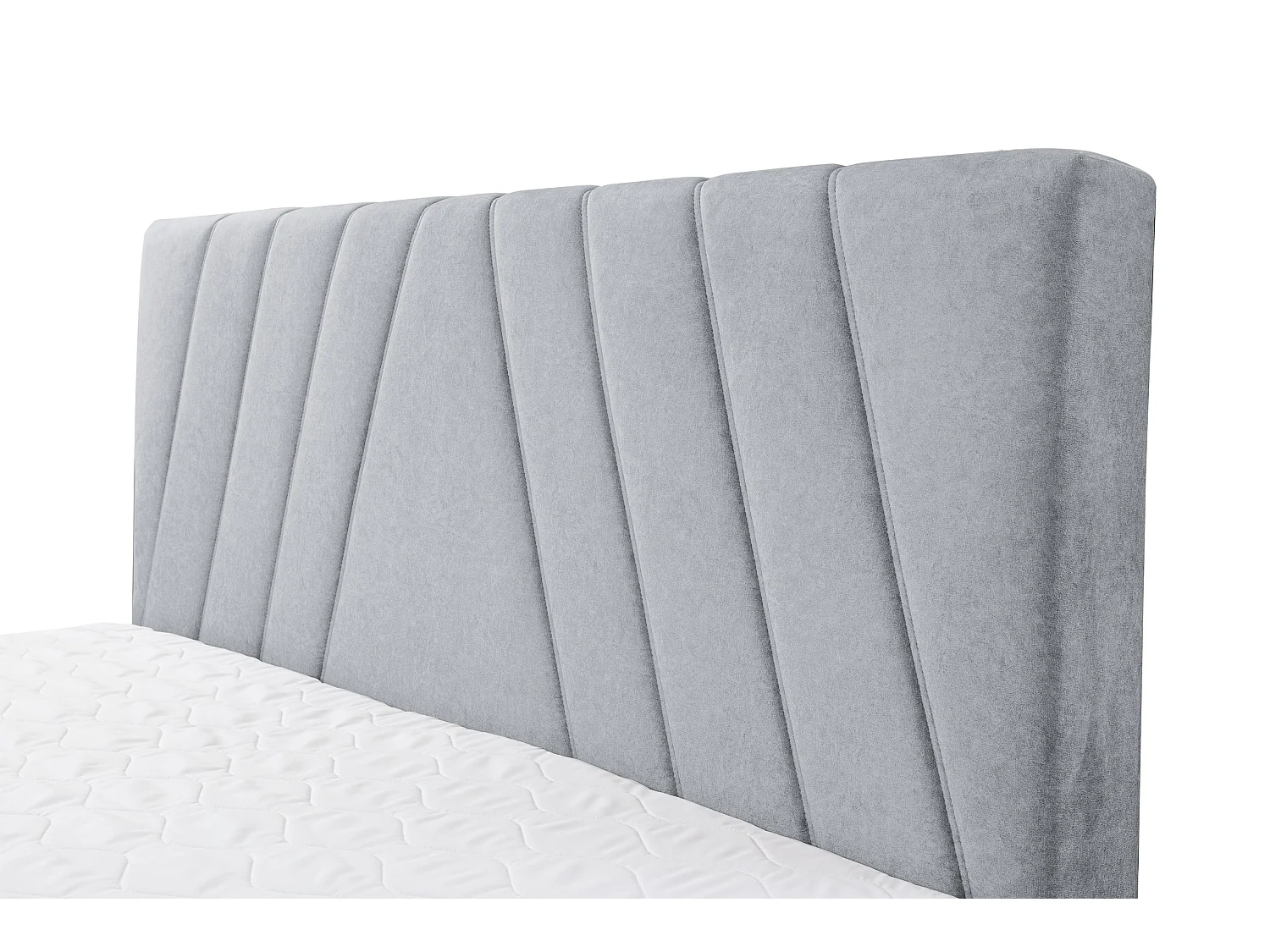 Lit boxspring CAPRI avec 2 coffres de rangement, lit rembourré Dimensions: 140x200 cm, couleur: gris, tissu velours