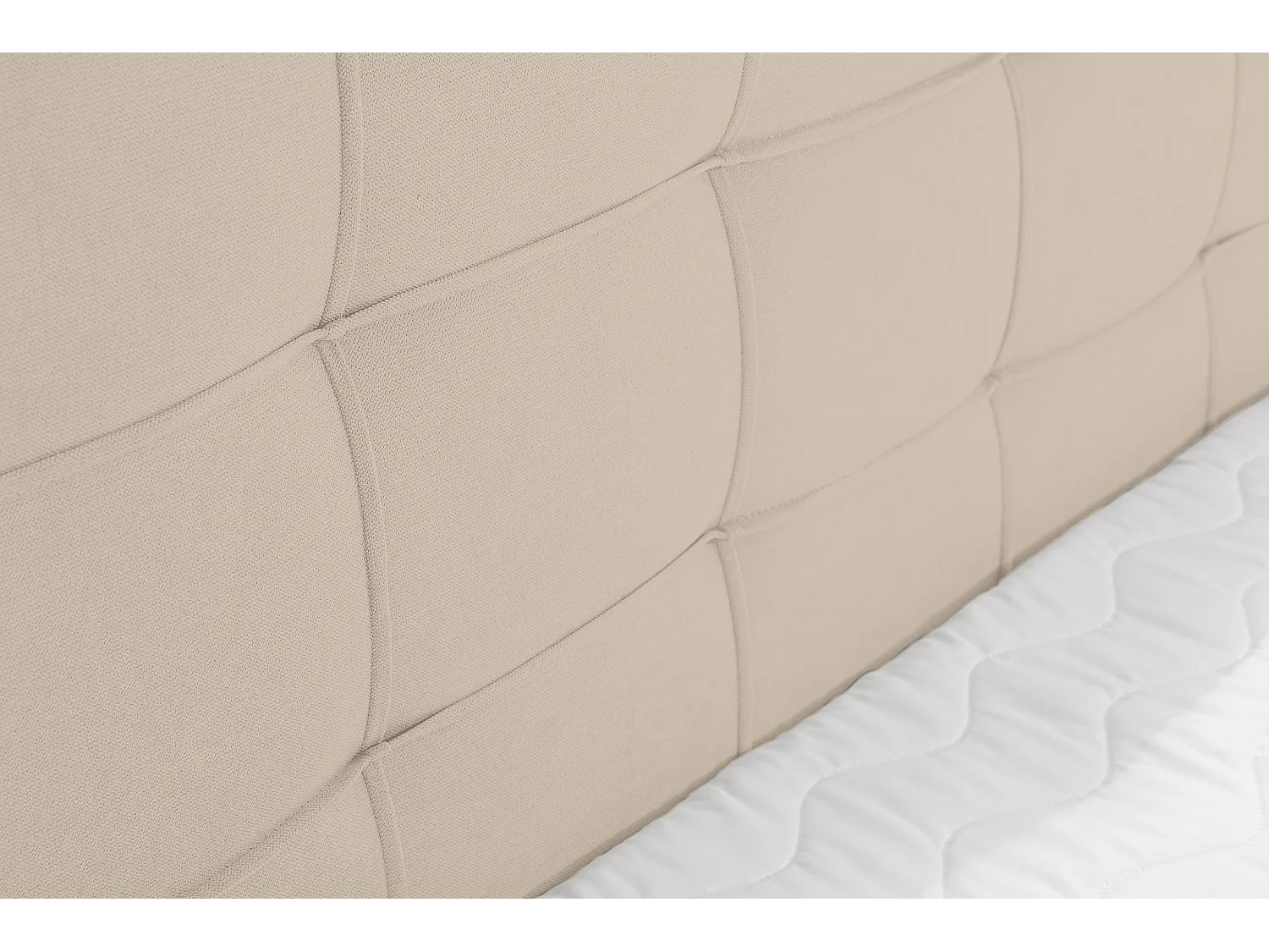 Lit boxspring NATALIE avec 2 coffres de rangement, lit rembourré Dimensions: 160x200, couleur: beige, tissu velours