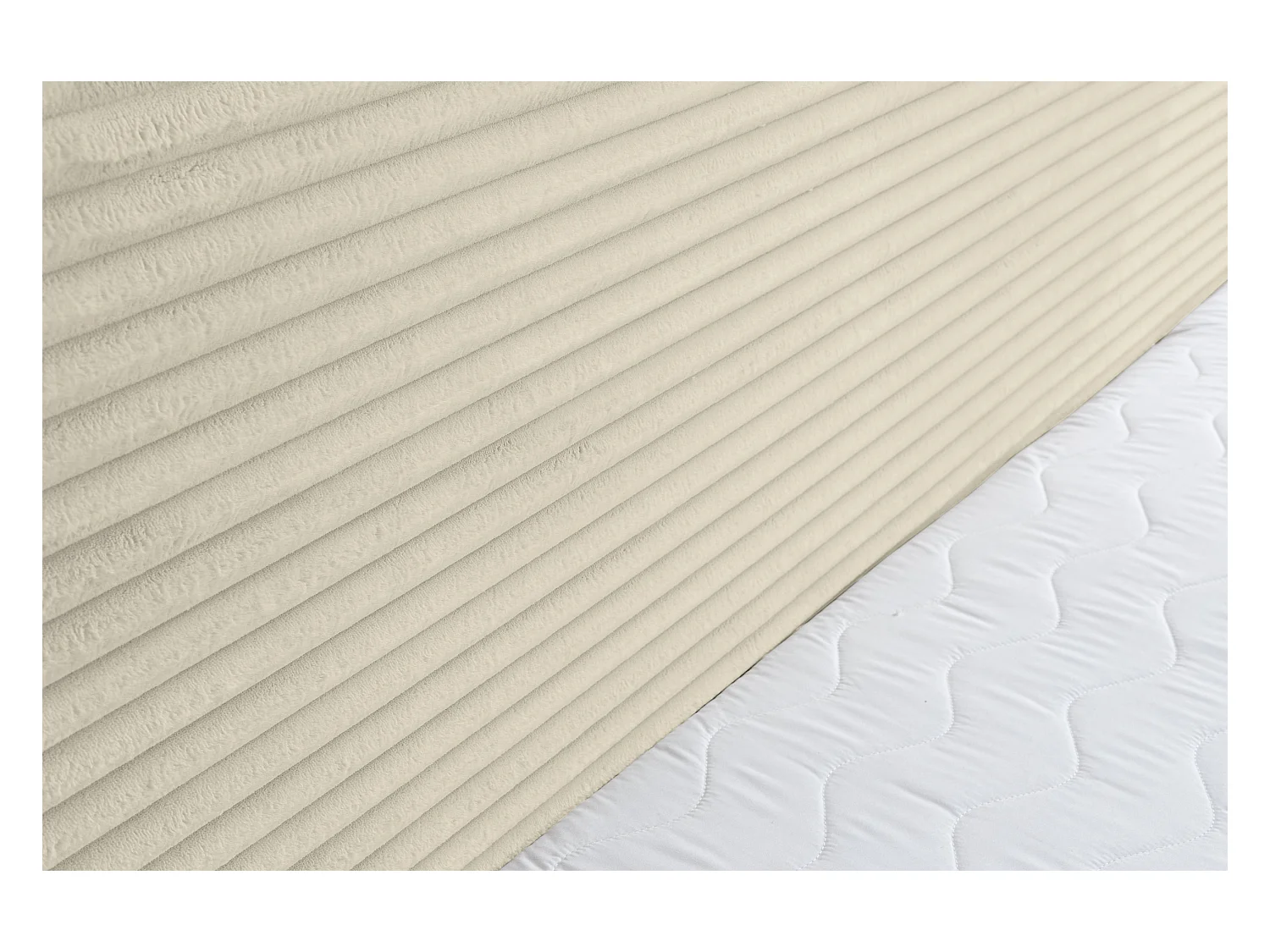 Lit boxspring Tilly avec 2 coffres de rangement, lit rembourré Dimensions: 180x200, couleur: beige, tissu cordé