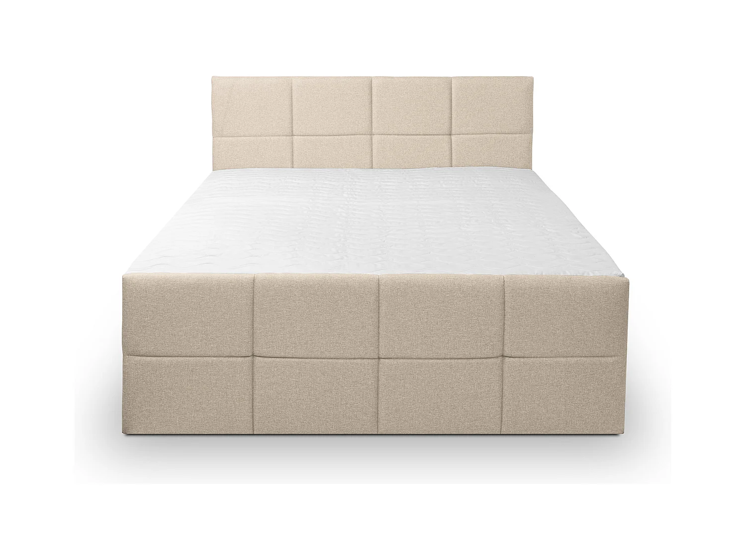Lit boxspring DORIS avec 2 coffres de rangement, lit rembourré Dimensions: 140x200, couleur: beige, tissu velours