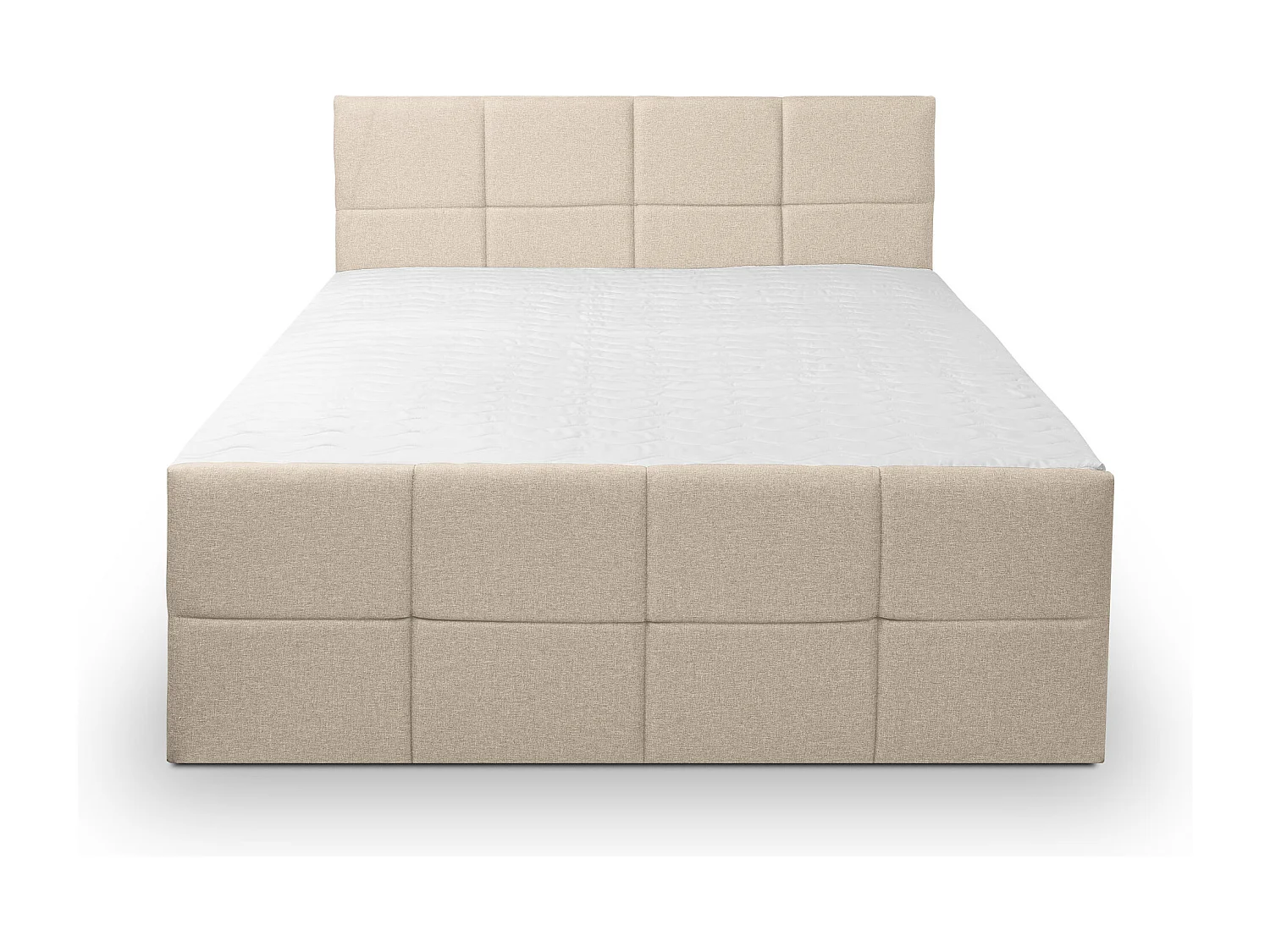 Lit boxspring DORIS avec 2 coffres de rangement, lit rembourré Dimensions: 140x200, couleur: beige, tissu velours