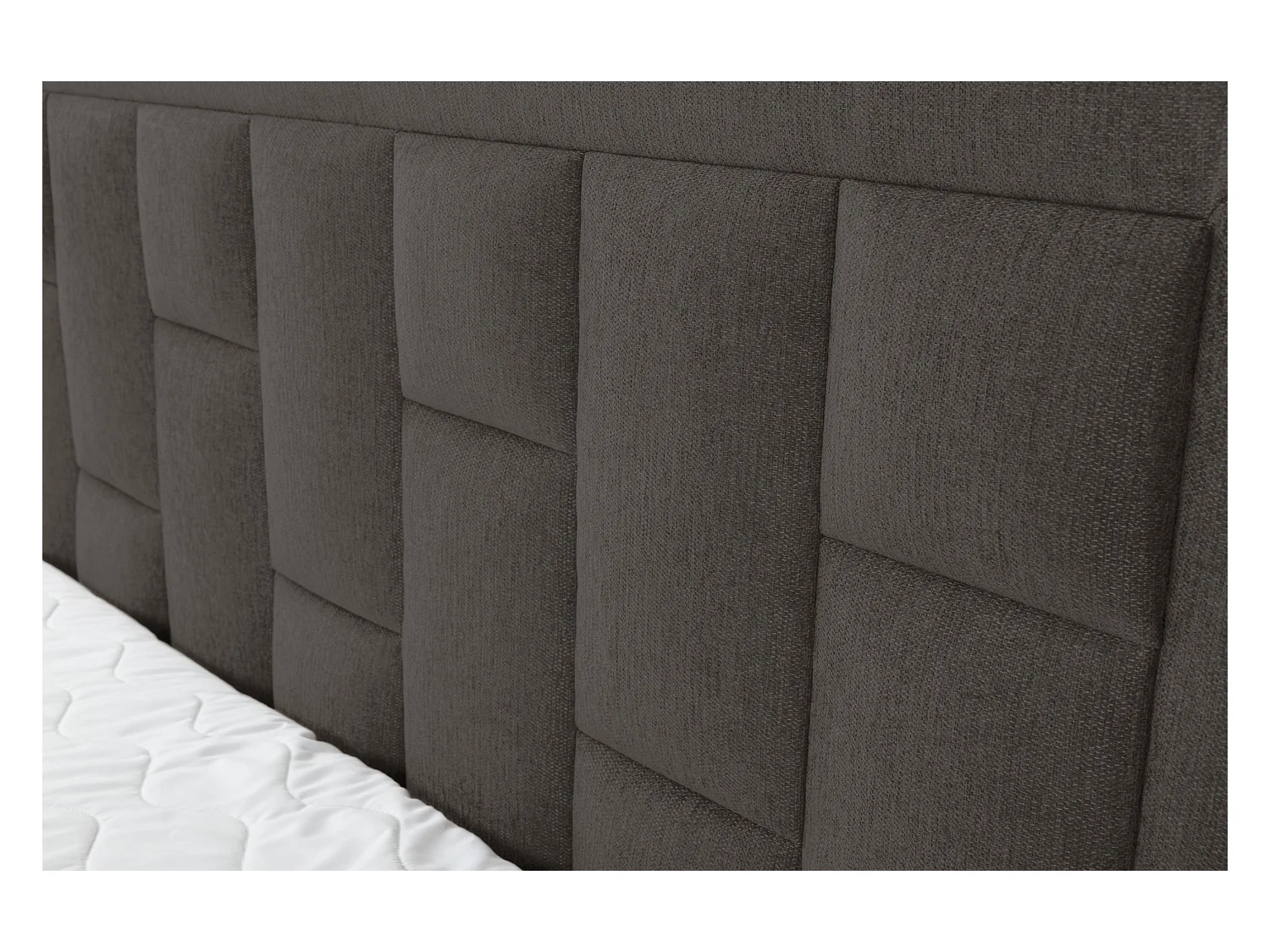 Lit boxspring VENEZIA avec 2 tiroirs de rangement, lit rembourré Dimensions: 180x200 cm, couleur: gris foncé, tissu velours