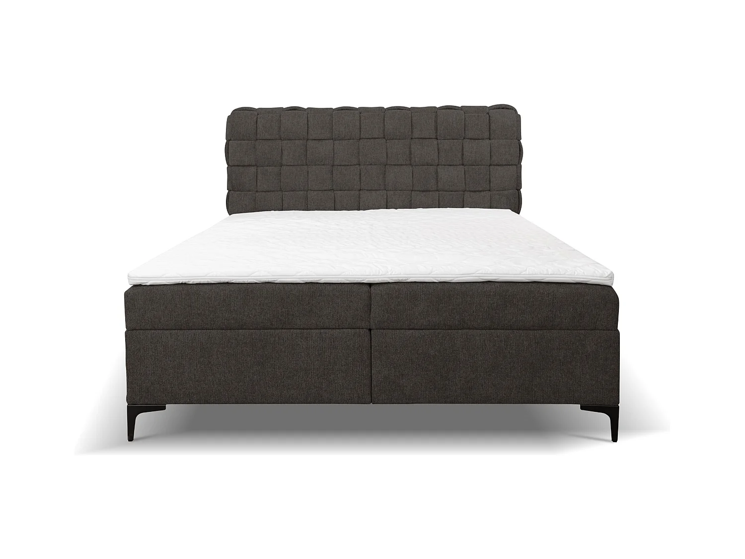 Lit boxspring Roma avec 2 tiroirs de rangement, lit rembourré Dimensions: 160x200, couleur: gris foncé, tissu velours