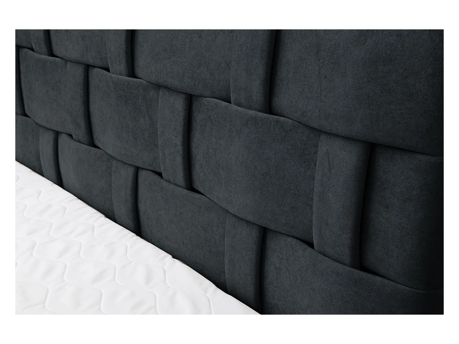 Lit boxspring Charlotte avec 2 coffres de rangement, lit rembourré Dimensions: 140x200 cm, couleur: gris foncé, tissu velours