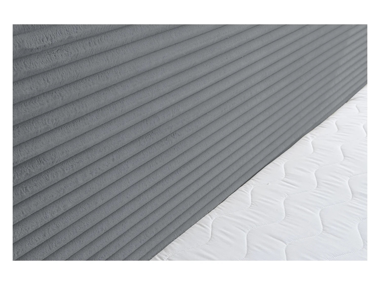 Lit boxspring Tilly avec 2 coffres de rangement, lit rembourré Dimensions: 180x200, couleur: gris, tissu cordé