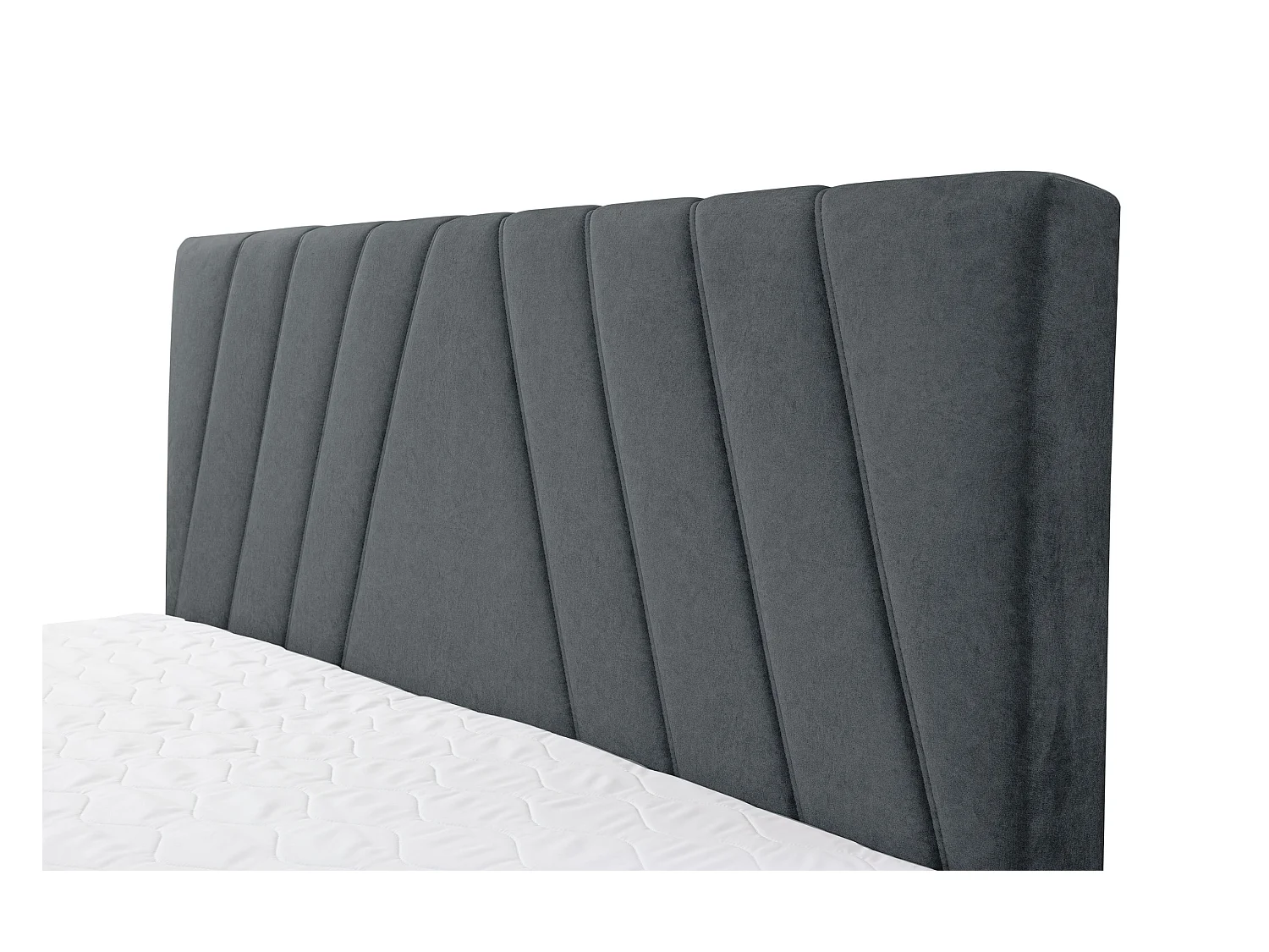 Lit boxspring CAPRI avec 2 coffres de rangement, lit rembourré Dimensions: 140x200 cm, couleur: gris foncé, tissu velours
