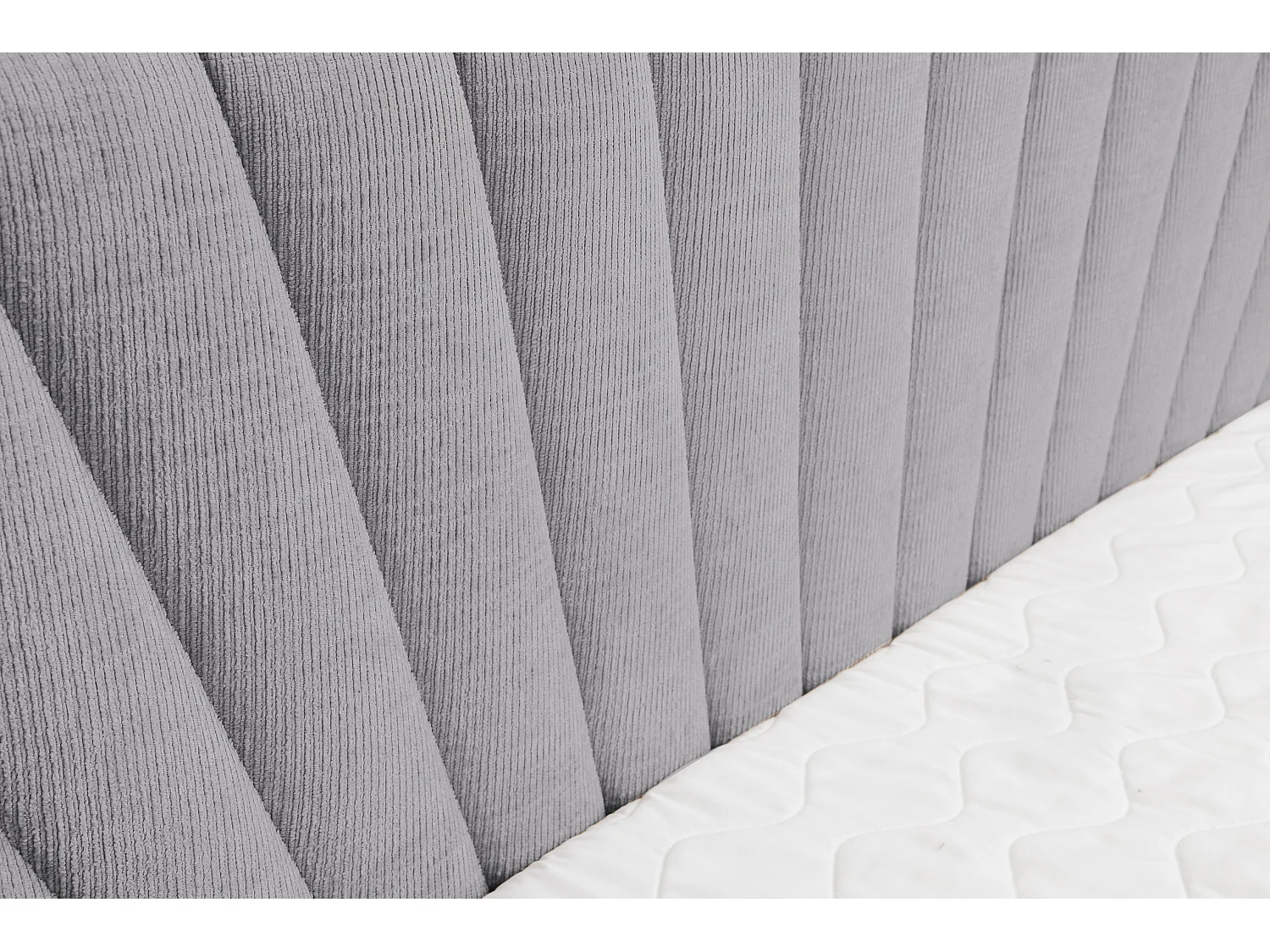 Lit boxspring Cimone avec 2 coffres de rangement, lit rembourré Dimensions: 160x200 cm, couleur: gris, tissu velours