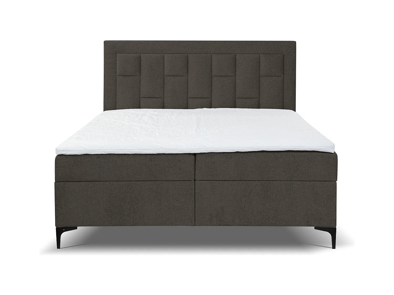 Lit boxspring VENEZIA avec 2 tiroirs de rangement, lit rembourré Dimensions: 160x200 cm, couleur: gris foncé, tissu velours