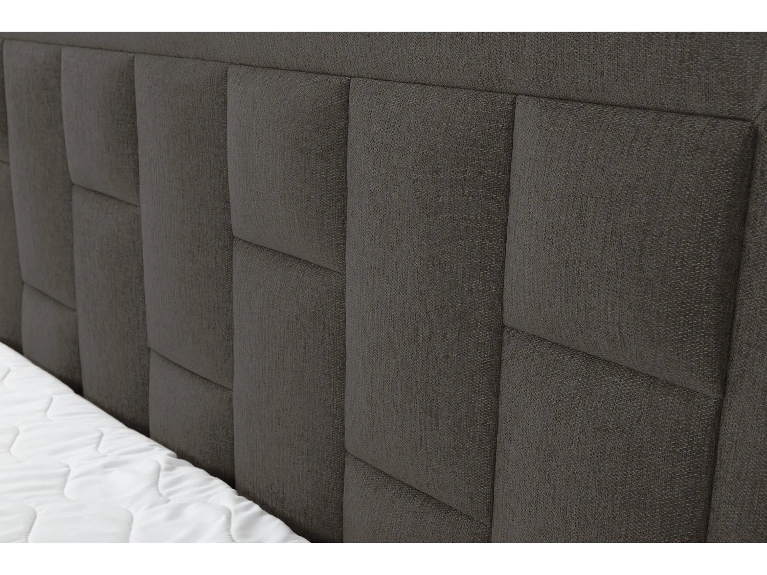 Lit boxspring VENEZIA avec 2 tiroirs de rangement, lit rembourré Dimensions: 160x200 cm, couleur: gris foncé, tissu velours