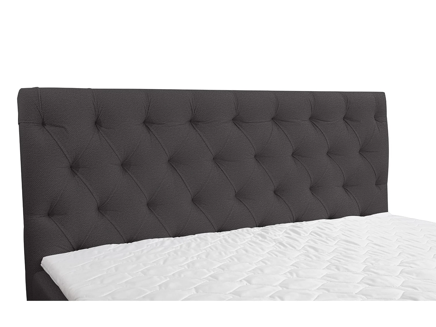 Lit boxspring Calipso avec 2 coffres de rangement, lit rembourré Dimensions: 180x200, couleur: gris foncé, tissu velours