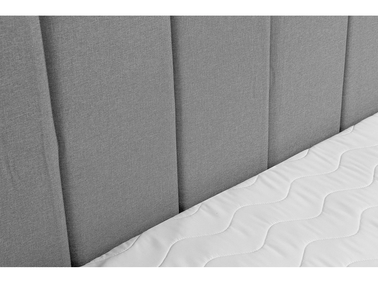 Lit boxspring CLAUDINE avec 2 coffres de rangement, lit rembourré Dimensions: 140x200, couleur: gris, tissu velours