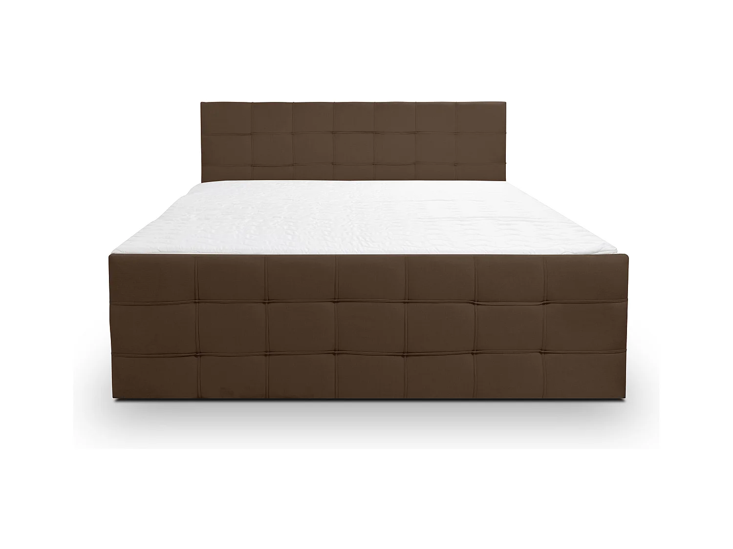 Lit boxspring NATALIE avec 2 coffres de rangement, lit rembourré Dimensions: 160x200, couleur: marron, tissu velours