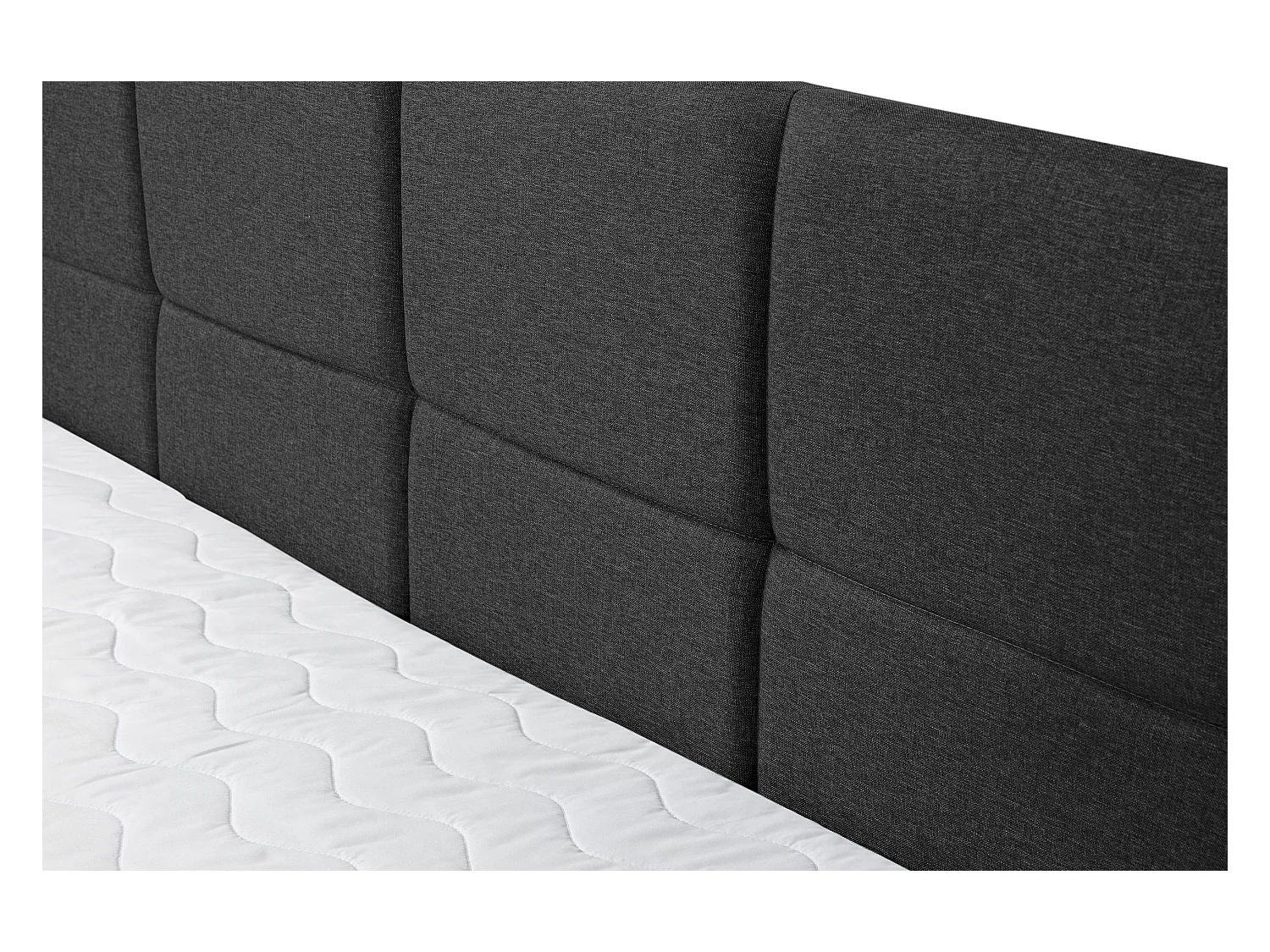 Lit boxspring DORIS avec 2 coffres de rangement, lit rembourré Dimensions: 160x200, couleur: noir, tissu velours