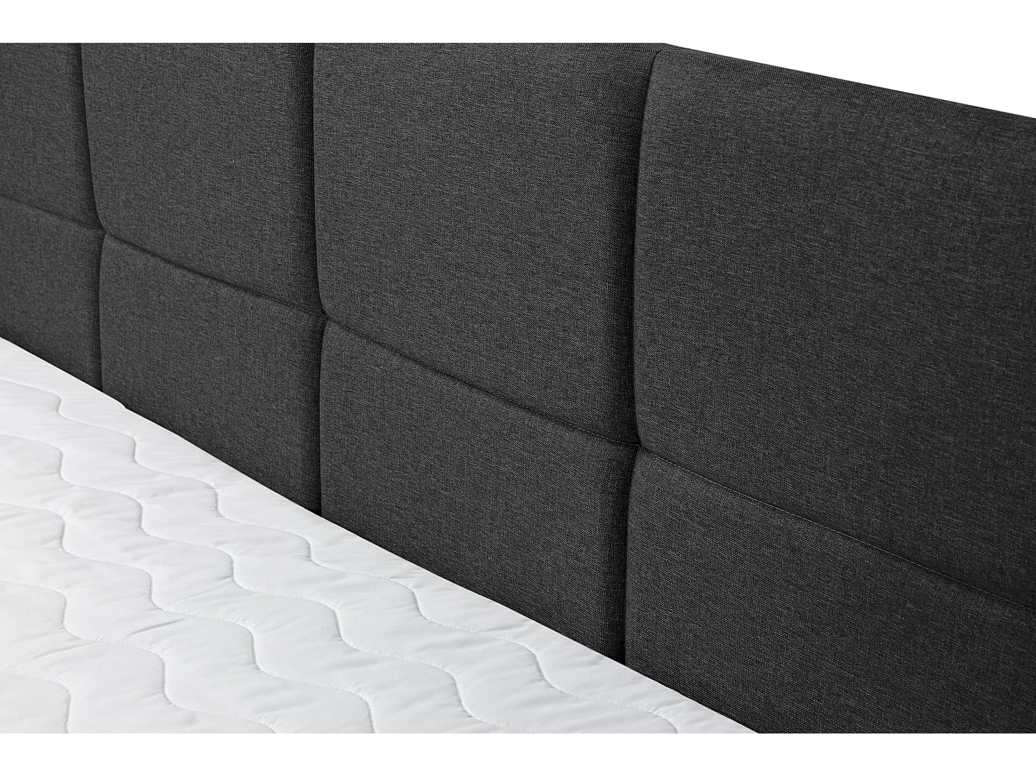 Lit boxspring DORIS avec 2 coffres de rangement, lit rembourré Dimensions: 160x200, couleur: noir, tissu velours