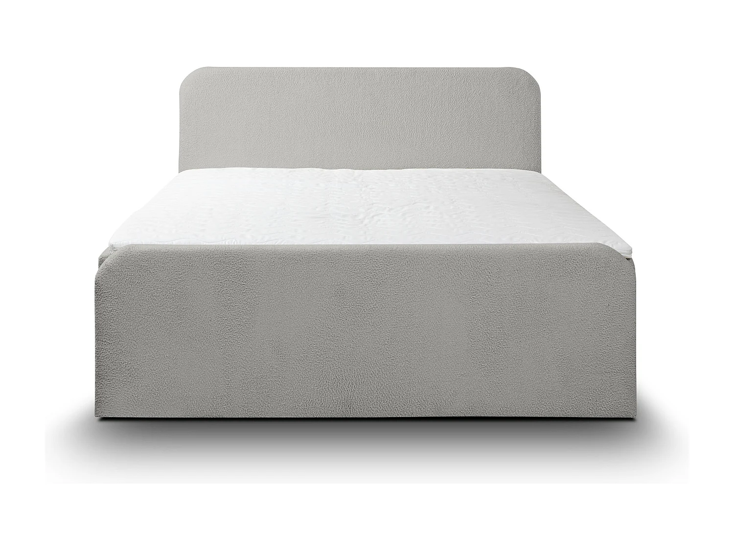 Lit boxspring LAMBI avec 2 coffres de rangement, lit rembourré Dimensions: 180x200, couleur: gris, tissu bouclé