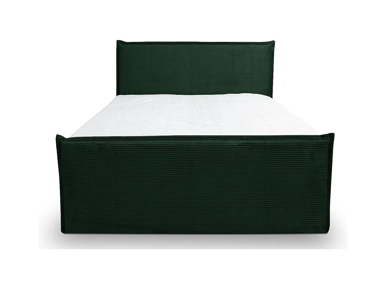 Lit boxspring Vanessa avec 2 coffres de rangement, lit rembourré Dimensions: 180x200, couleur: vert, tissu cordé