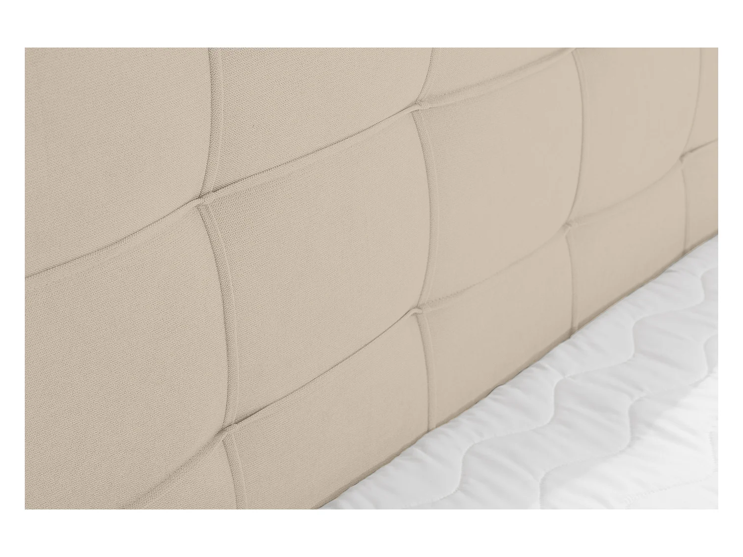 Lit boxspring NATALIE avec 2 coffres de rangement, lit rembourré Dimensions: 140x200, couleur: beige, tissu velours