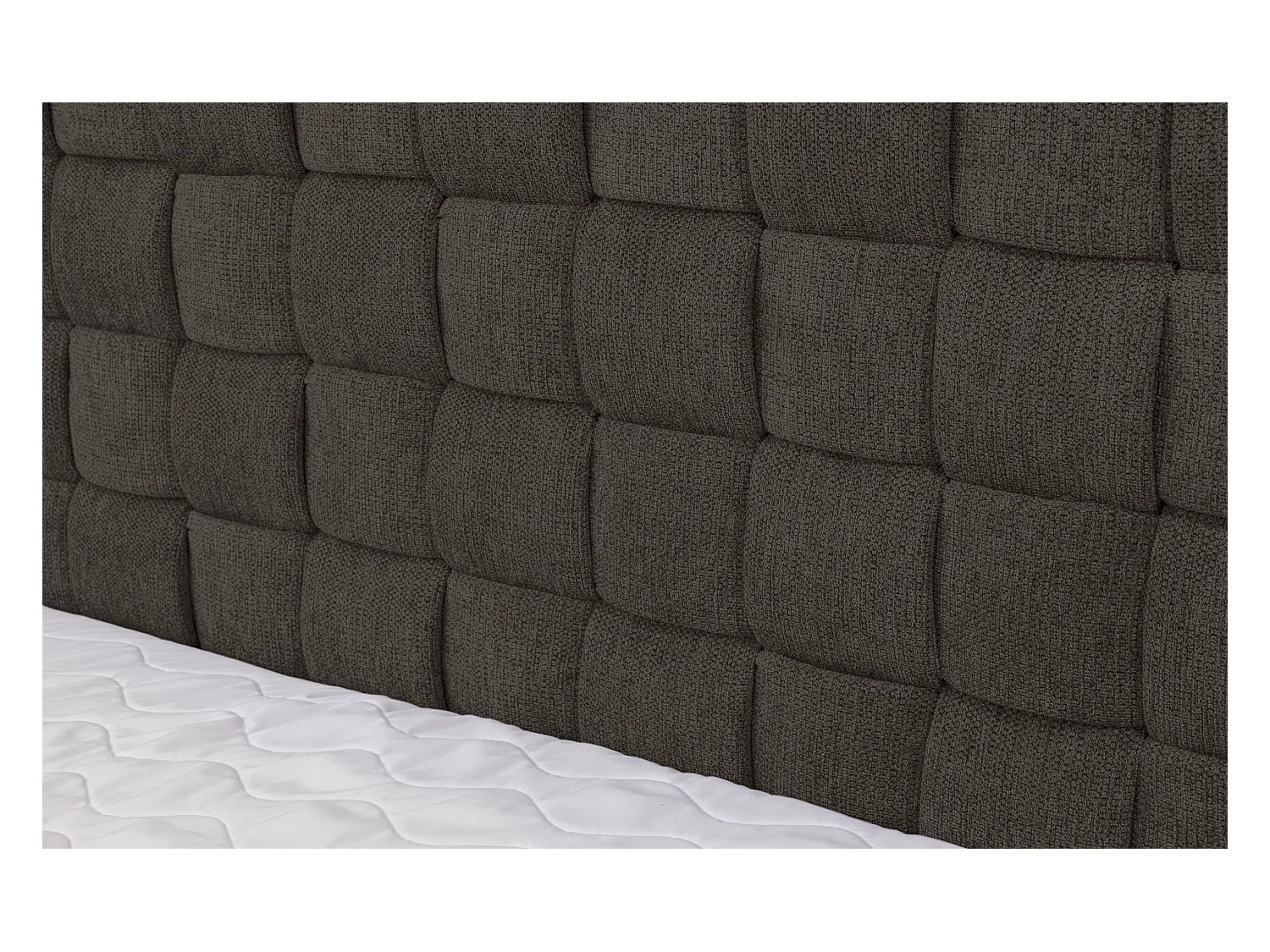 Lit boxspring Roma avec 2 tiroirs de rangement, lit rembourré Dimensions: 140x200, couleur: gris foncé, tissu velours
