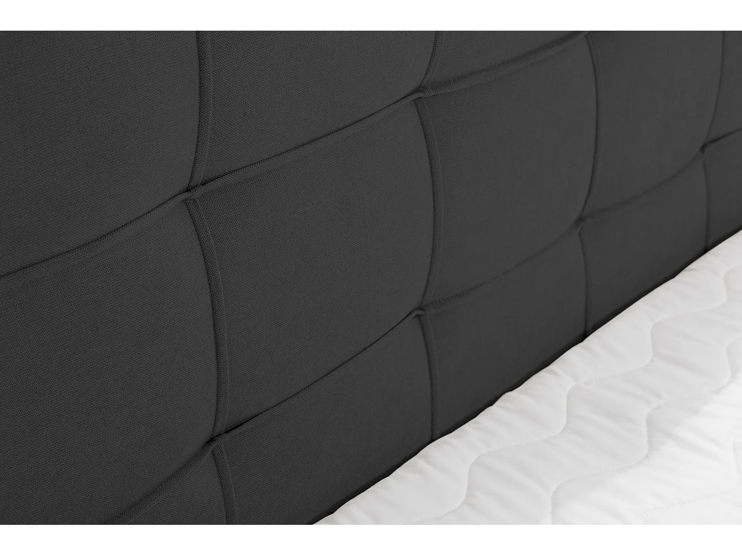 Lit boxspring NATALIE avec 2 coffres de rangement, lit rembourré Dimensions: 180x200, couleur: noir, tissu velours