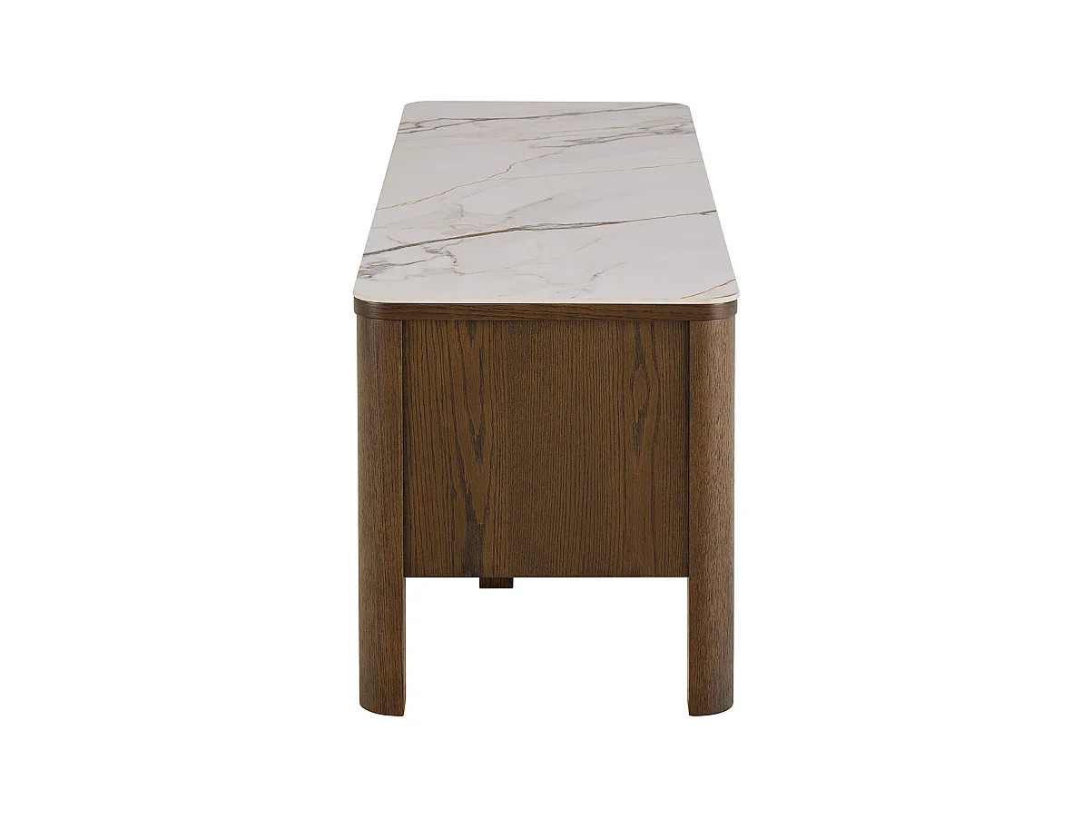 Southampton table TV 2 portes, 2 étagères beige.