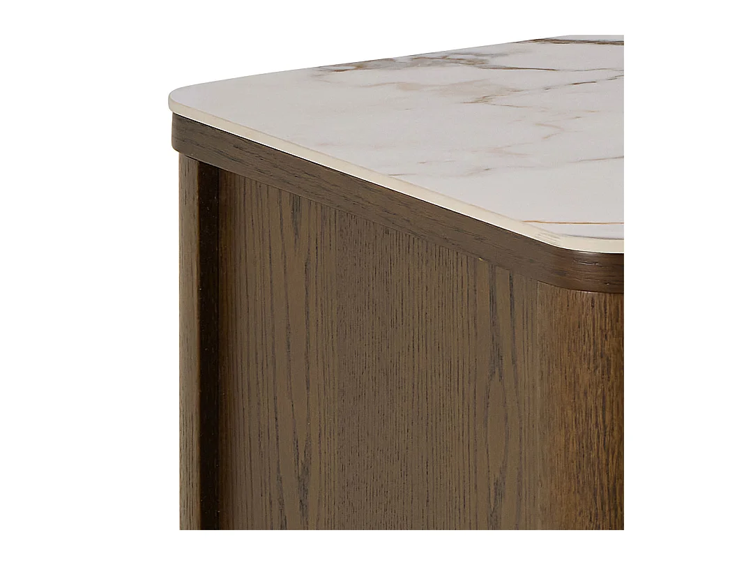 Southampton table TV 2 portes, 2 étagères beige.