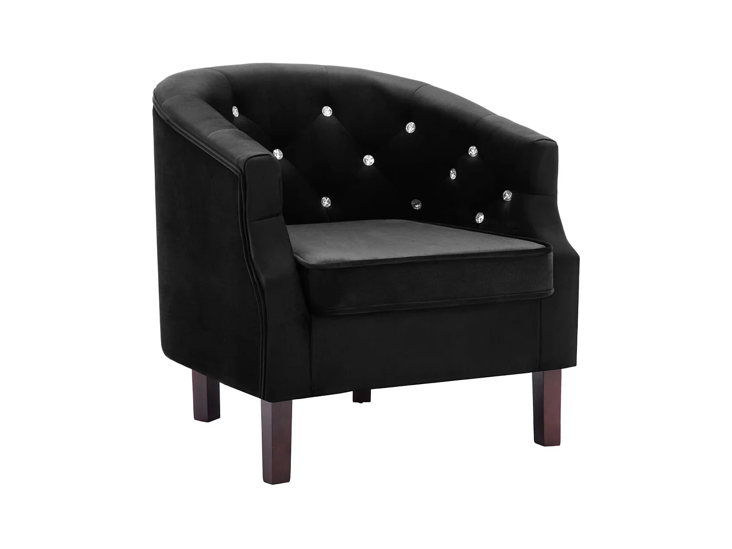 Poltrona sedia lounge seduta design divano club soggiorno con rivestimento in velluto nero 1102155/4