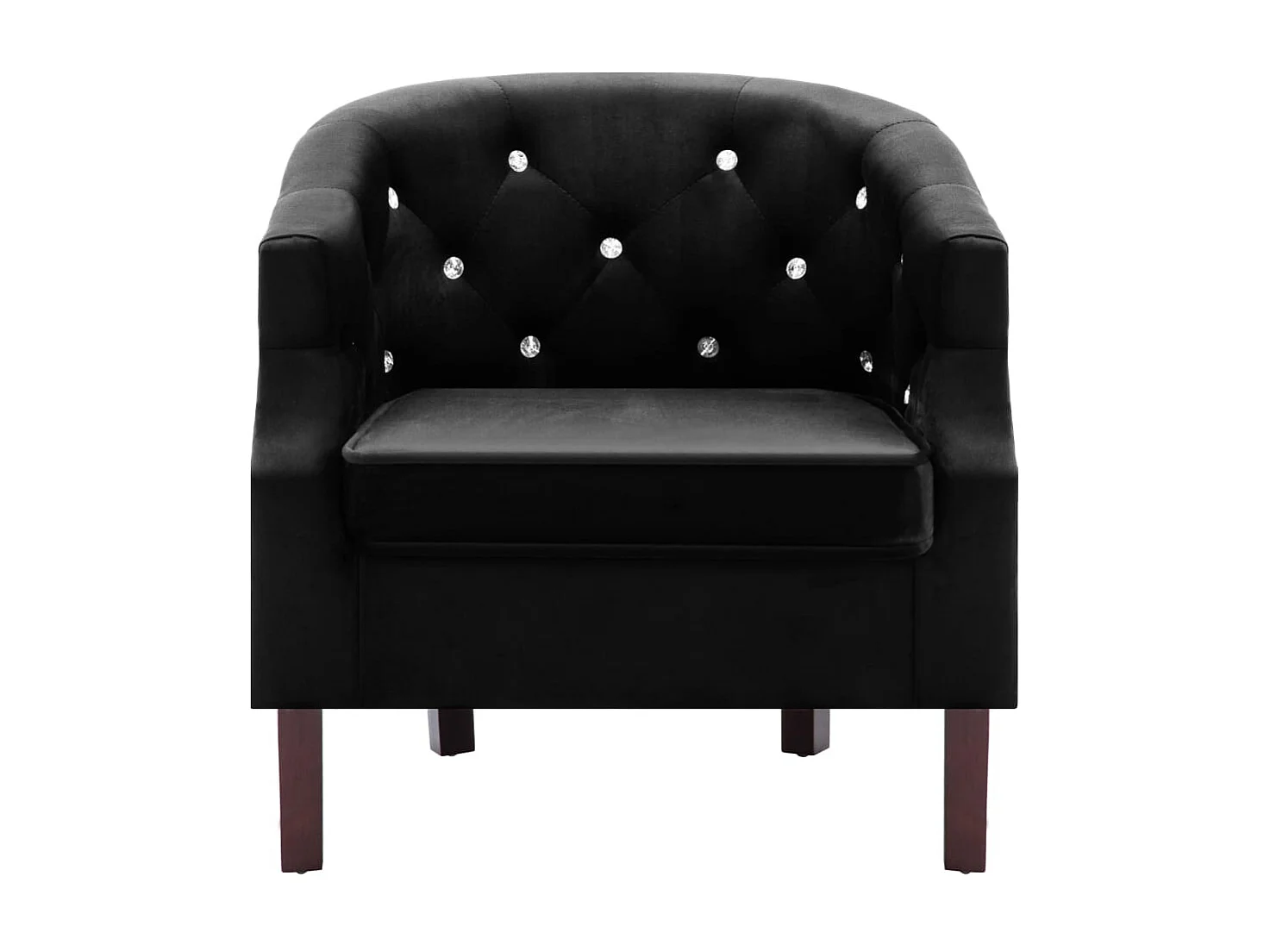 Sillón sillón lounge asiento diseño club sofá salón con tapizado de terciopelo negro 1102155/4