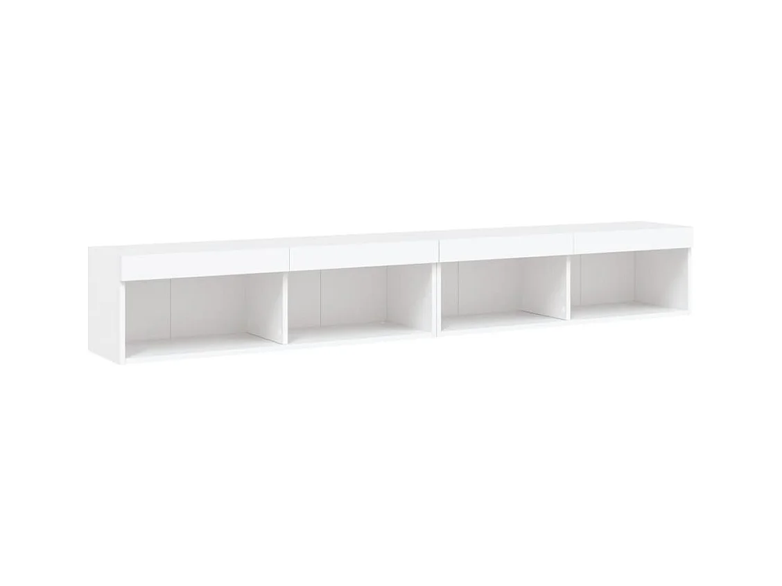 Mueble TV multimedia Estante TV Aparador TV Comedor Salón Dormitorio con luces LED 2 piezas 100 x 30 x 30 cm blanco 02_0028828