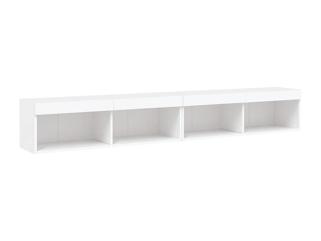 Mueble TV multimedia Estante TV Aparador TV Comedor Salón Dormitorio con luces LED 2 piezas 100 x 30 x 30 cm blanco 02_0028828