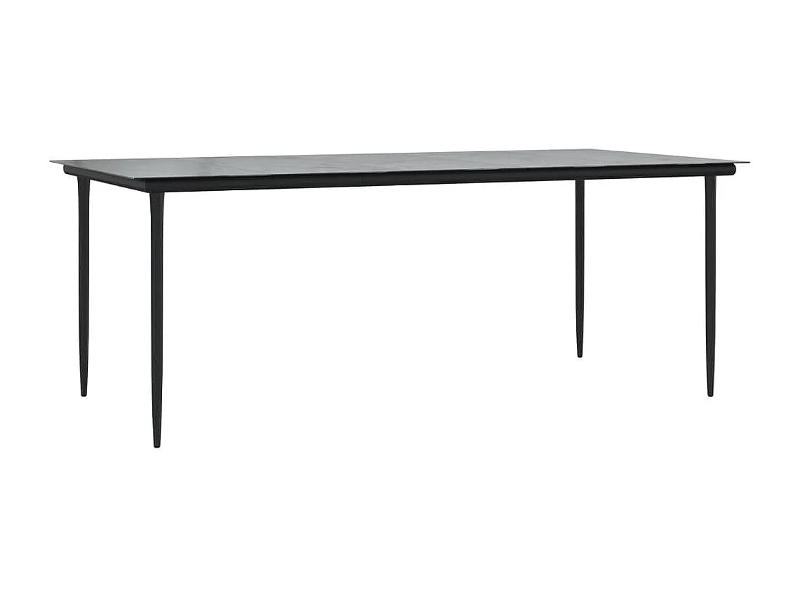 Muebles de comedor y cojines de jardín 7 piezas ratán negro y gris 02_0014908