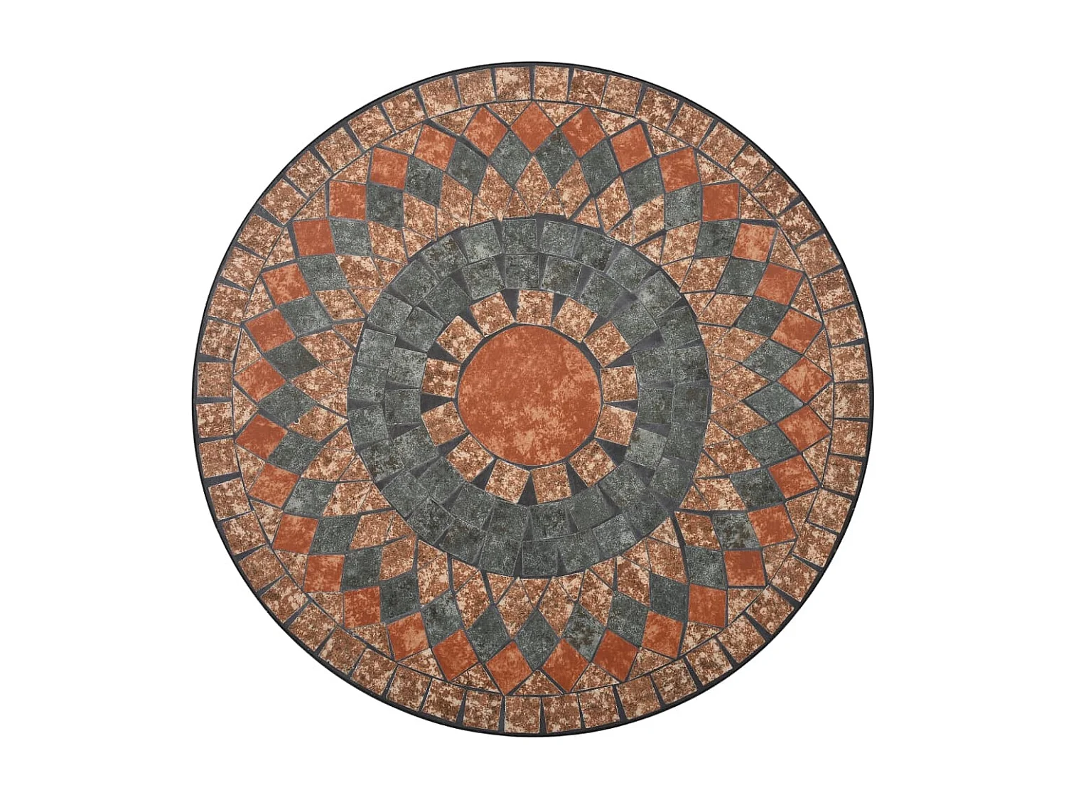 Conjunto de muebles de bistró de 3 piezas con mosaico cerámico naranja/gris 02_0014540