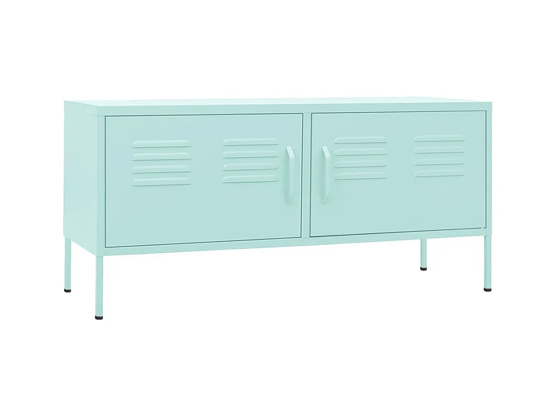 Mueble TV multimedia Estante TV Aparador TV Comedor Salón Dormitorio Menta 105 x 35 x 50 cm Acero Verde 02_0027689