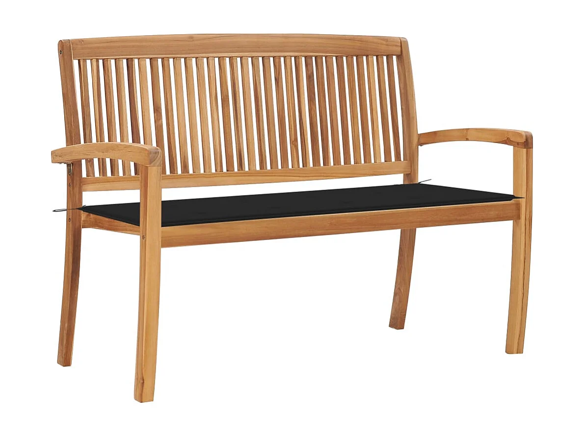 Banc de jardin meuble bois marron 128.5 x 57.5 x 90 cm 02_0011660