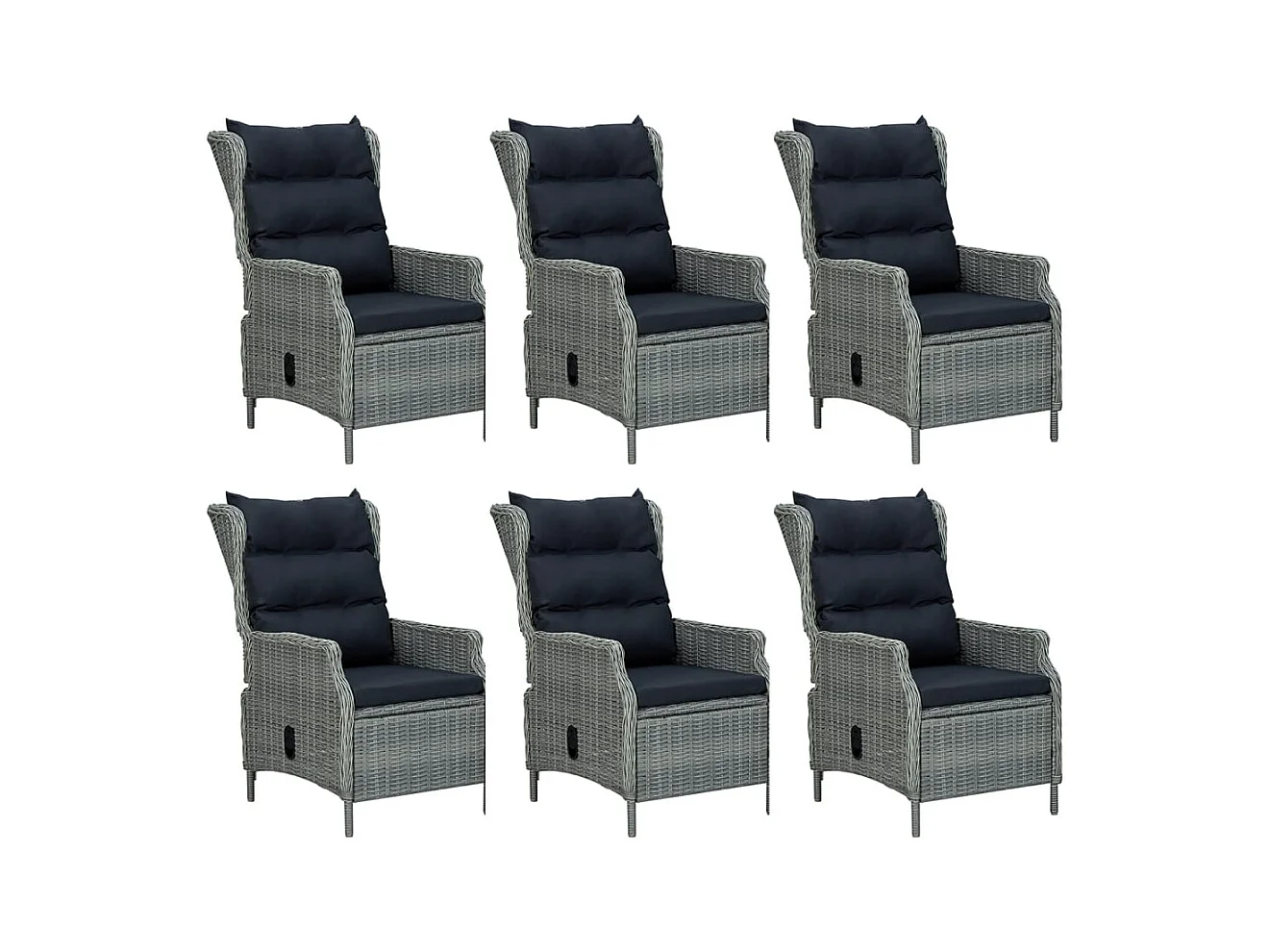 Conjunto de jantar de jardim de 7 peças cinza claro resina trançada 02_0014358