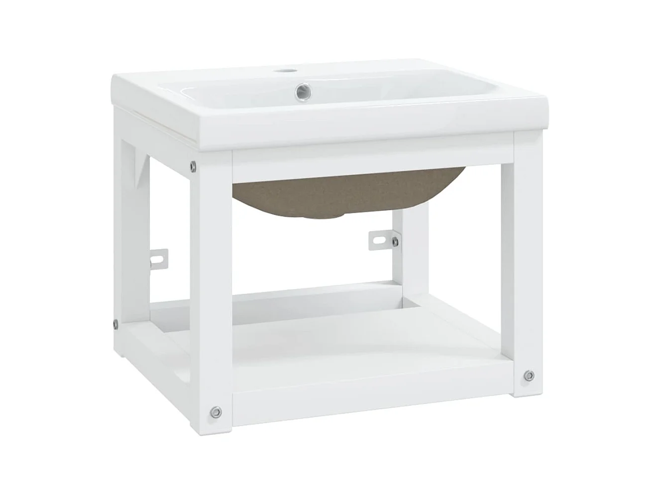 Marco para lavabo de baño con lavabo encastrado 40 x 38 x 31 cm hierro blanco 02_0006773