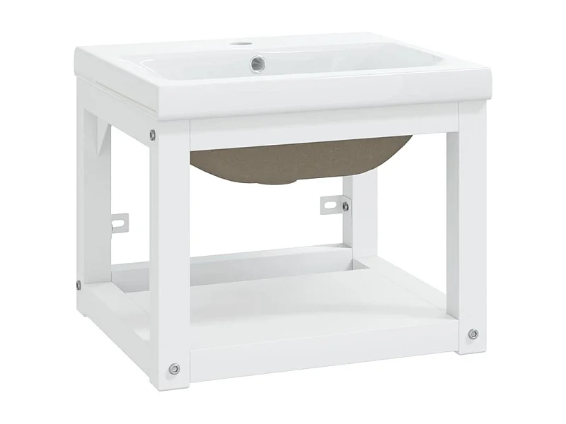 Marco para lavabo de baño con lavabo encastrado 40 x 38 x 31 cm hierro blanco 02_0006773