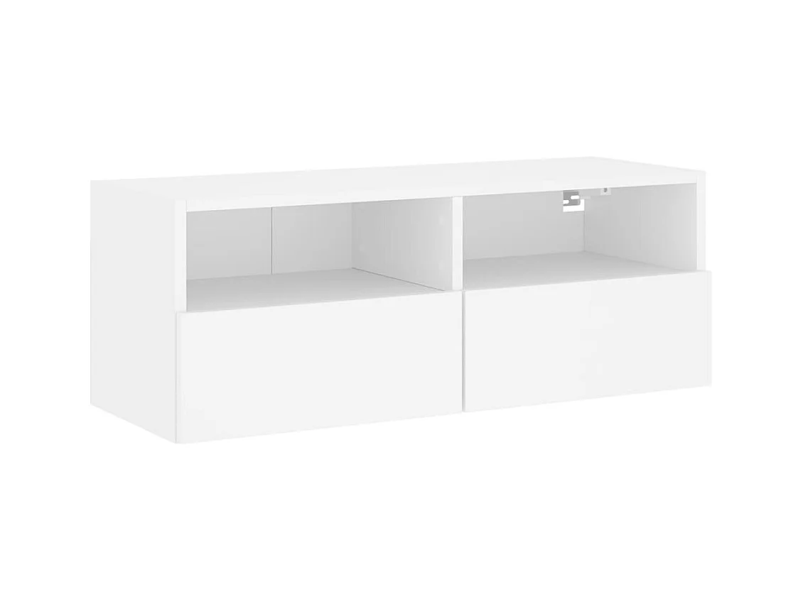 Mobile TV multimediale scaffale TV credenza TV sala da pranzo soggiorno camera da letto montaggio a parete 80 x 30 x 30 cm legno ingegnerizzato bianco 02_0027799