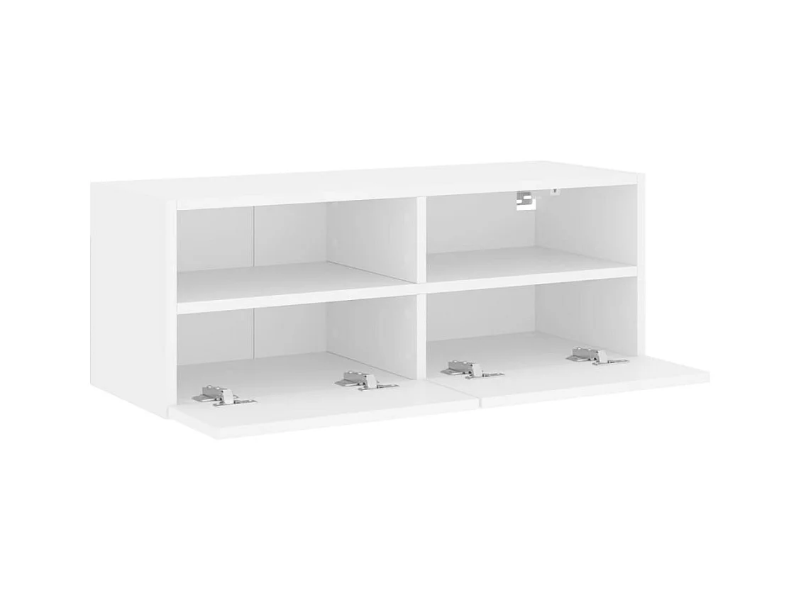 Mobile TV multimediale scaffale TV credenza TV sala da pranzo soggiorno camera da letto montaggio a parete 80 x 30 x 30 cm legno ingegnerizzato bianco 02_0027799