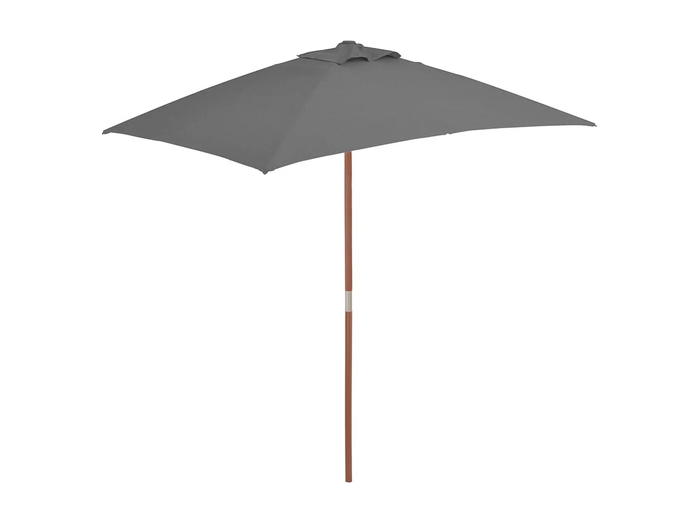 Parasol avec mât en bois marron 150 x 200 x 235 cm 02_0008109
