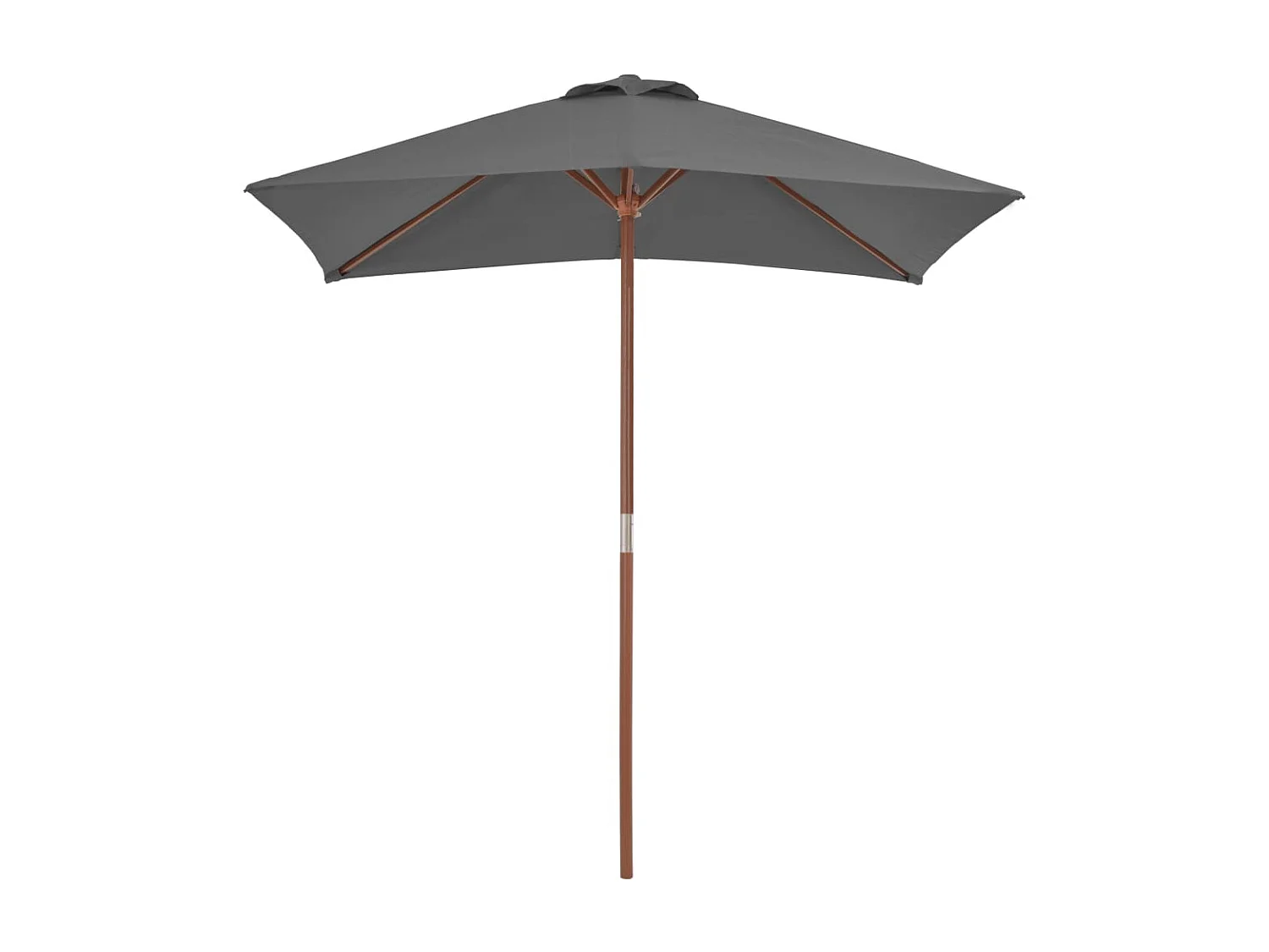 Parasol avec mât en bois marron 150 x 200 x 235 cm 02_0008109